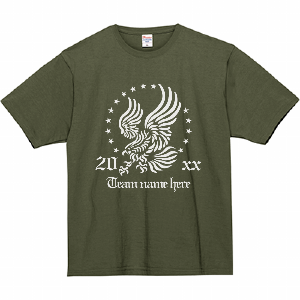 Printstar 7.4oz スーパーヘビーTシャツ 古着風の鷲イラストが